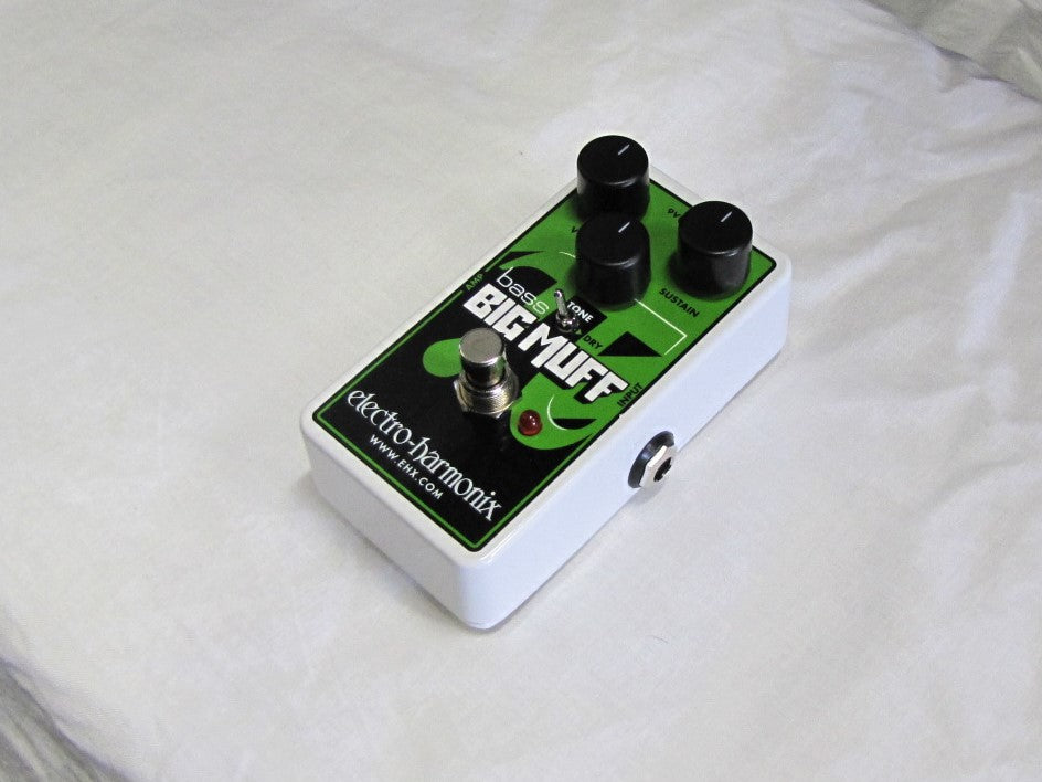 Electro-Harmonix Nano Bass Big Muff Pi — side view showing used condition