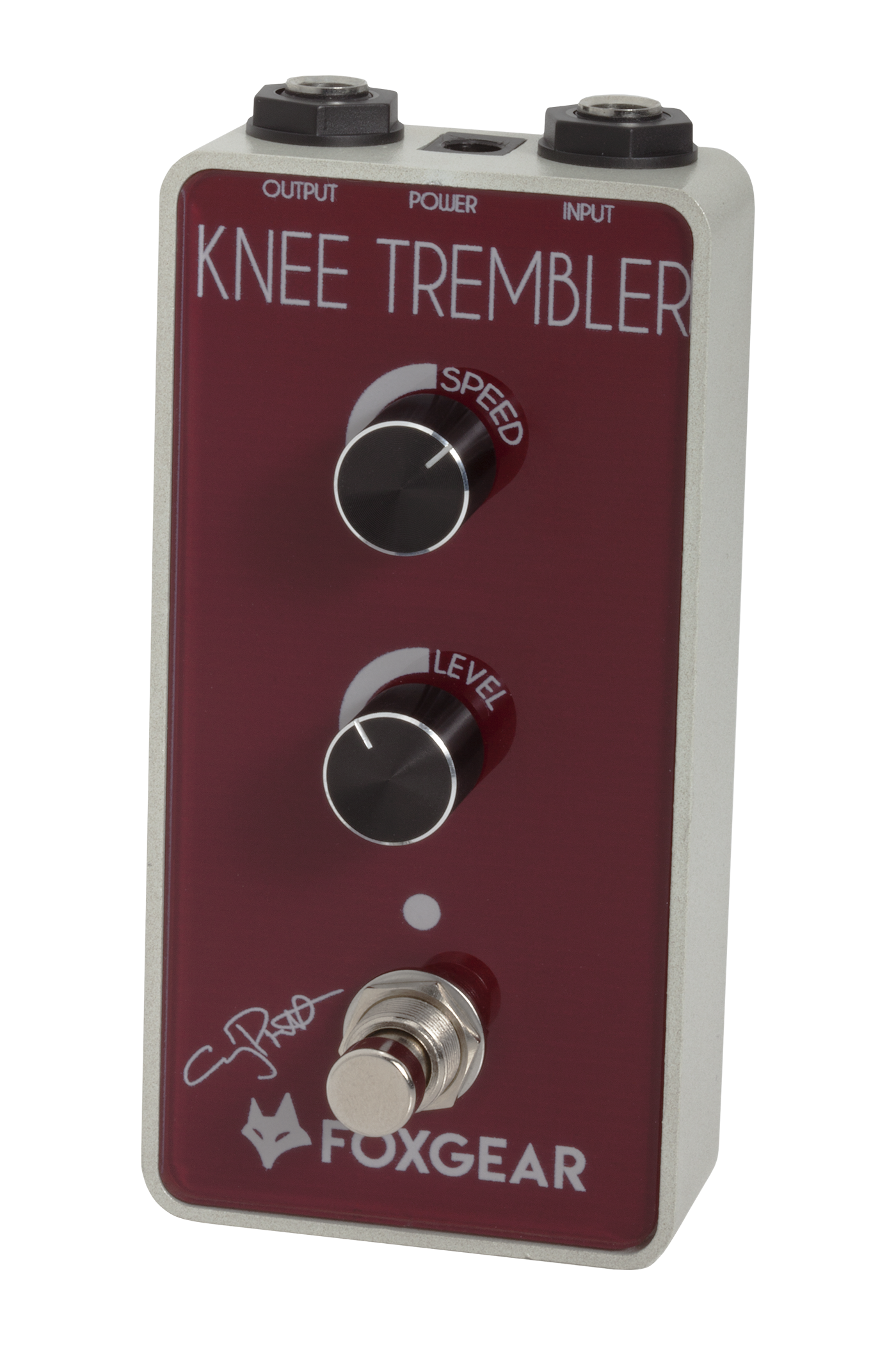Foxgear Knee Trembler tremolo pedal — vertical front view