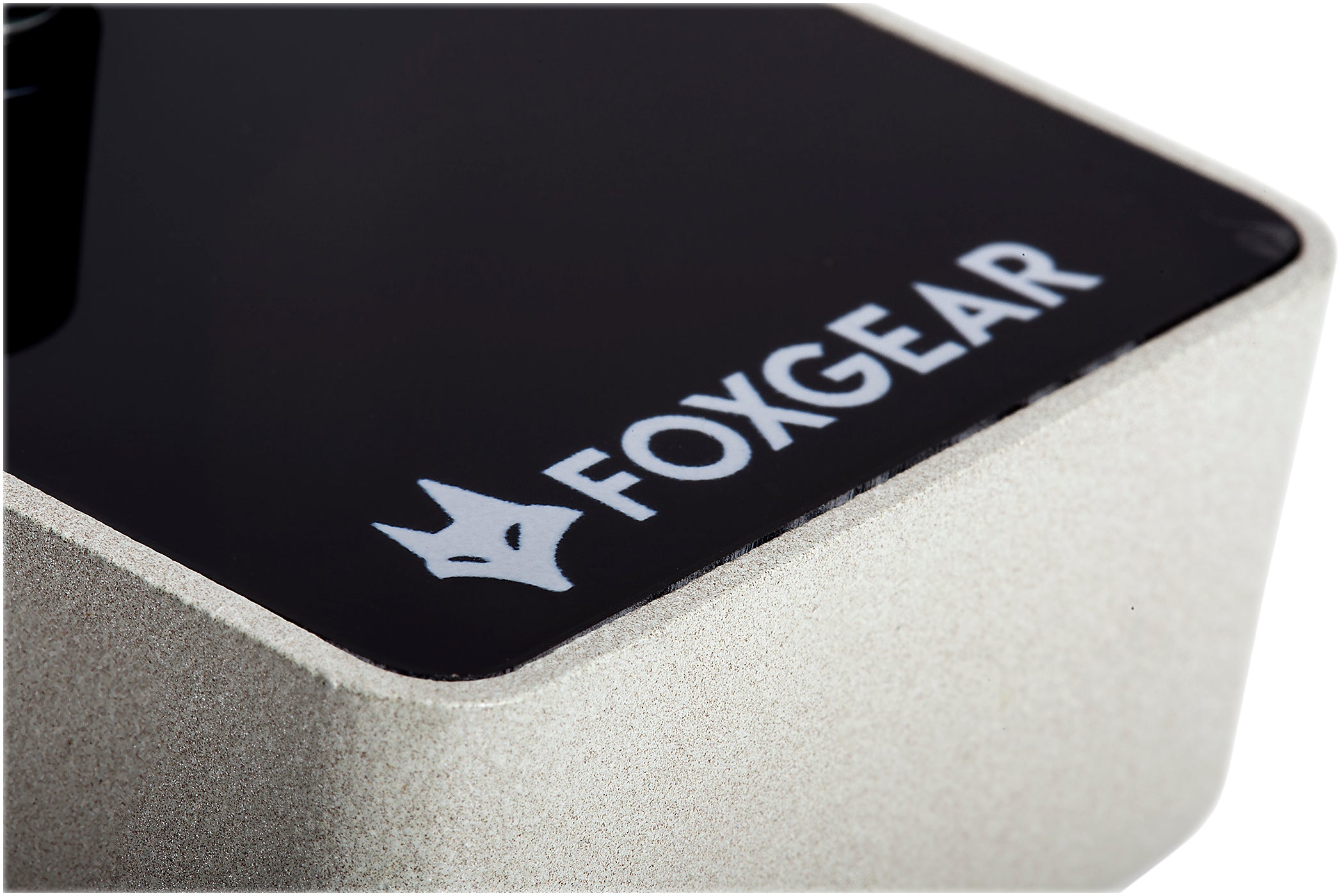 Foxgear Kolt 45 power amplifier pedal — logo close-up