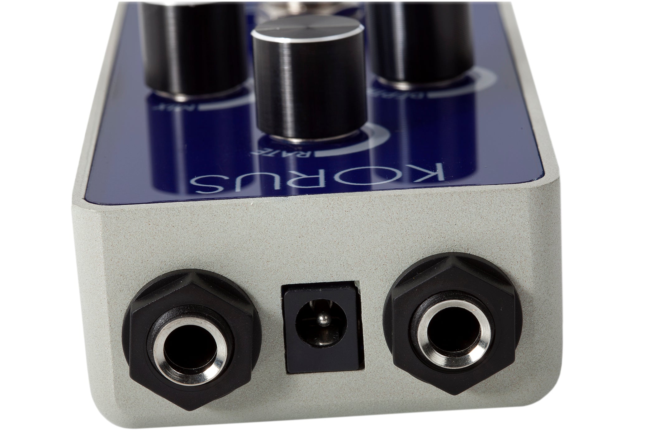 Foxgear Korus analog chorus pedal input and output jacks