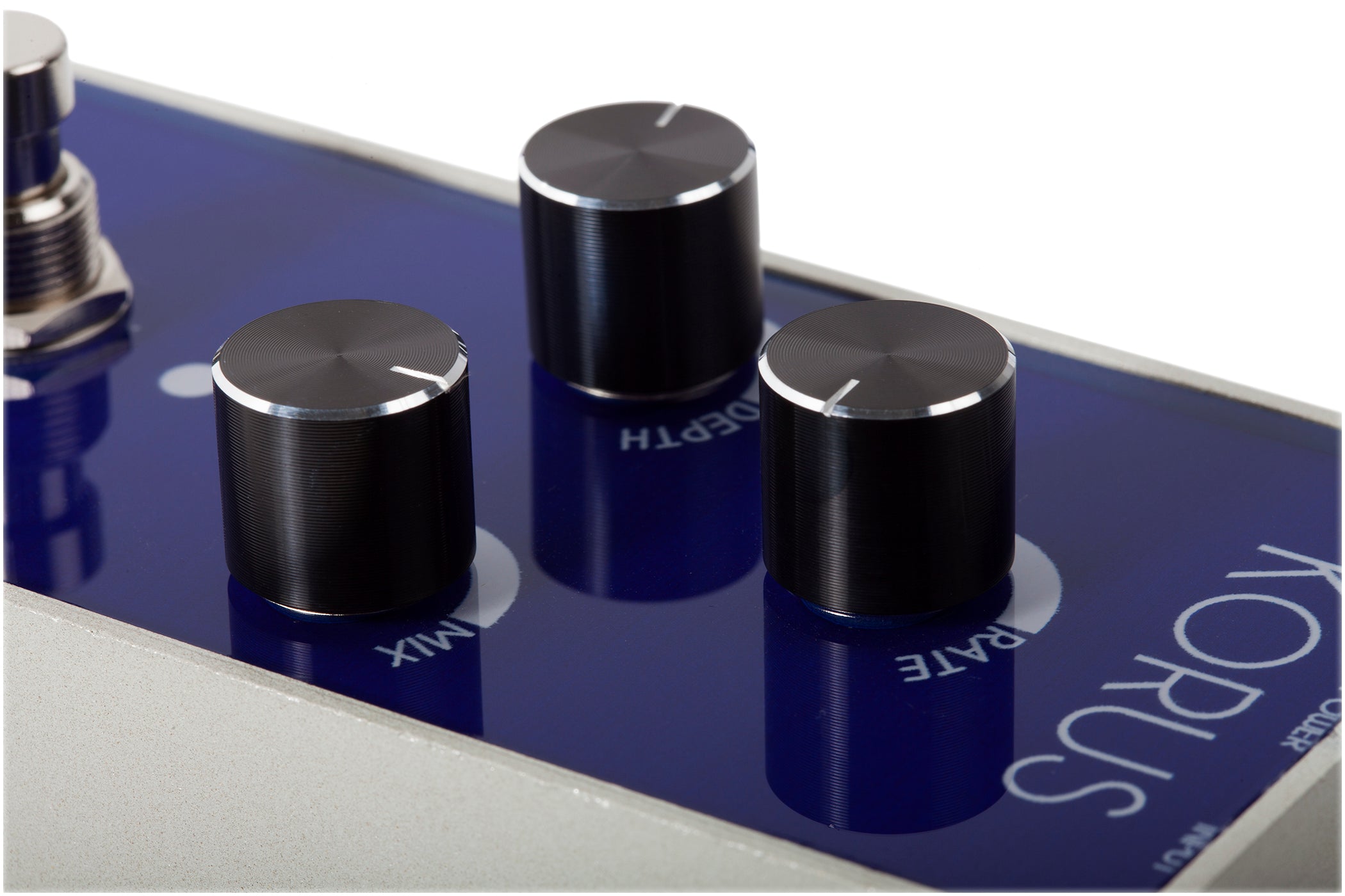 Foxgear Korus analog chorus pedal top knobs view