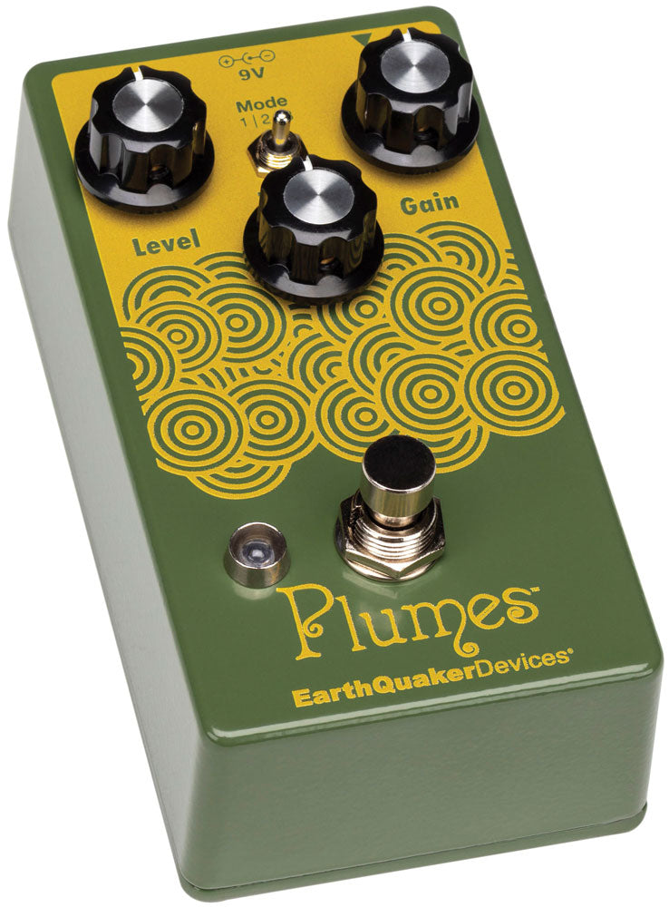 EarthQuaker Devices Plumes overdrive pedal — top view showing mode switch