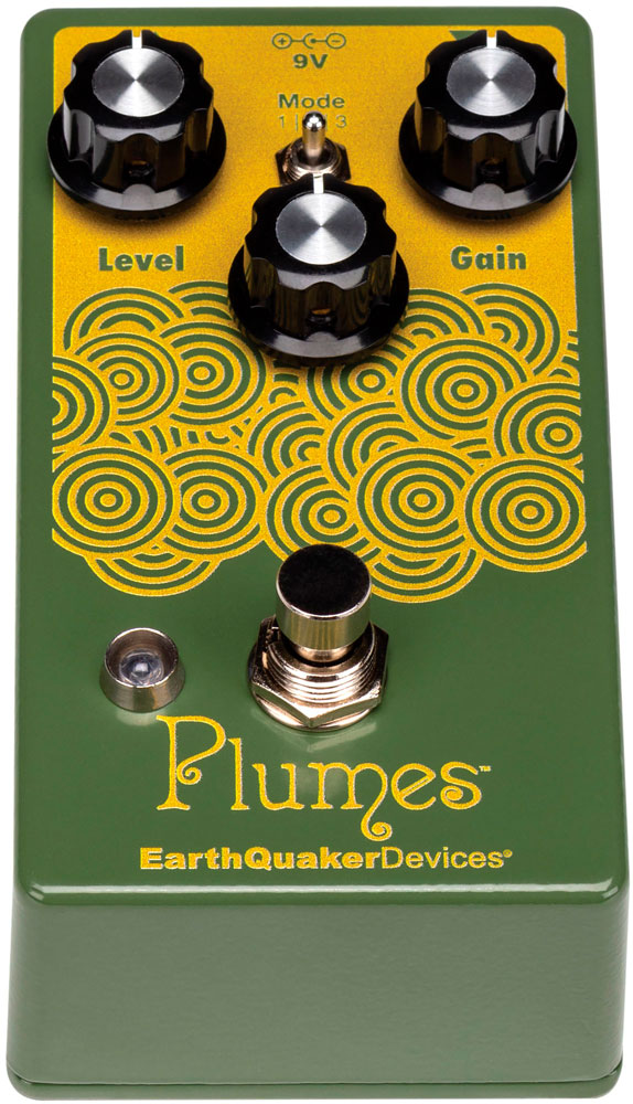 EarthQuaker Devices Plumes overdrive pedal — side profile view
