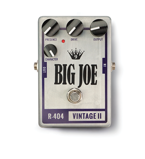 Big Joe R-404 Vintage II overdrive pedal — front panel detail