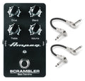 Ampeg Scrambler bass overdrive pedal — black, with two included patch cables