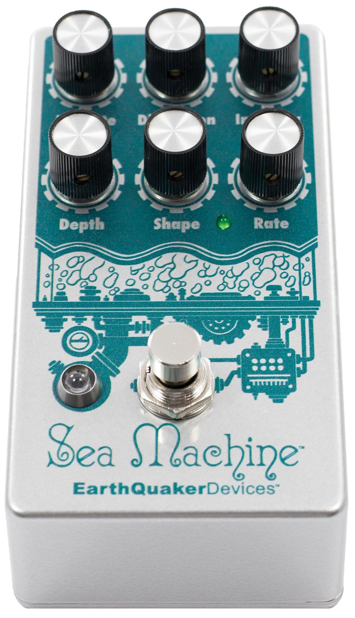 EarthQuaker Devices Sea Machine V3 chorus pedal — control knobs close-up