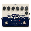 Electro-Harmonix Sovtek Deluxe Big Muff Pi fuzz pedal — top view, cream and blue