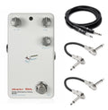 New Animals Pedal Sunday Afternoon Is Infinity Bender Fuzz V2, white enclosure, with patch cables and instrument cable