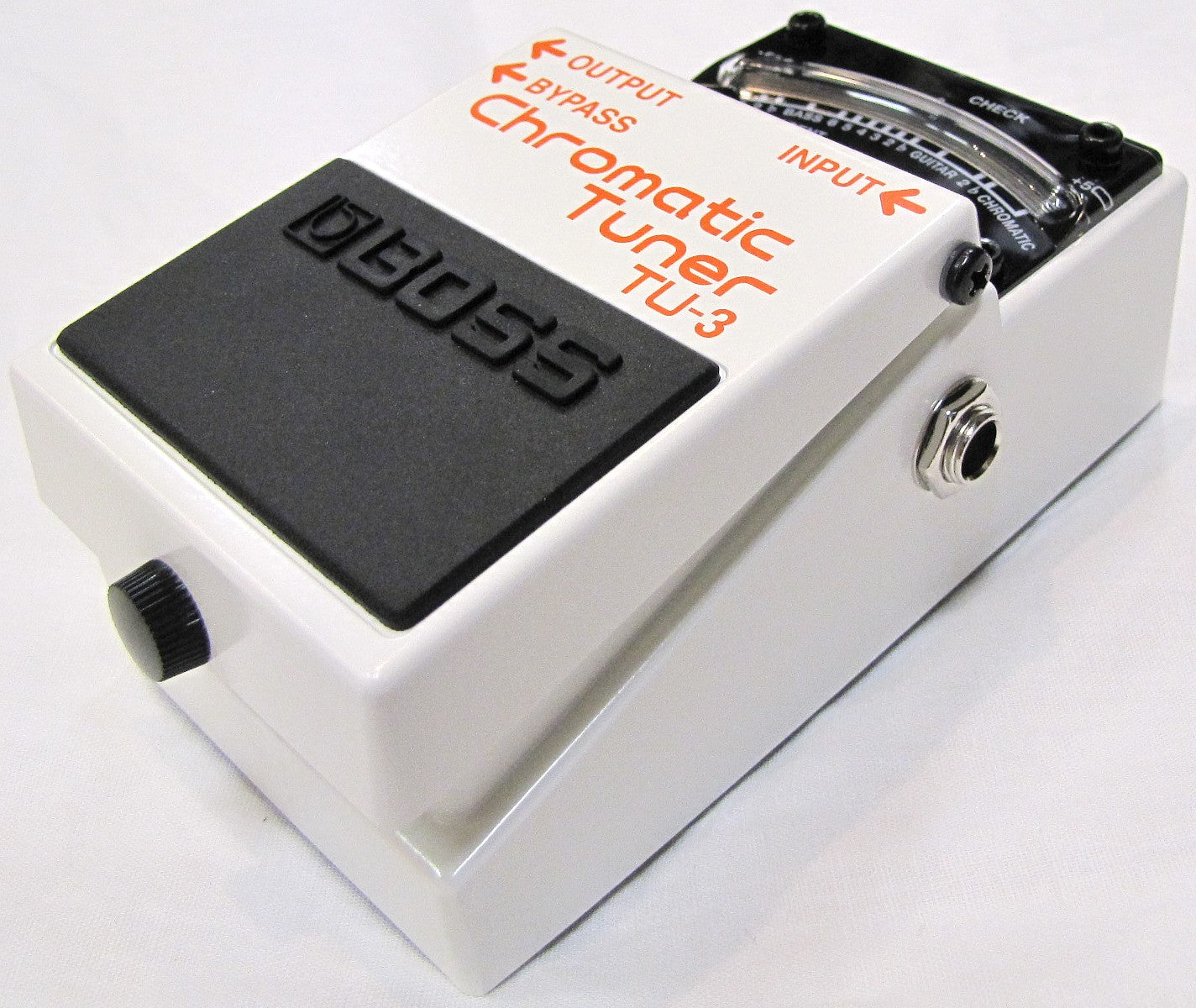 Used Boss TU-3 Chromatic Tuner pedal angled view of enclosure