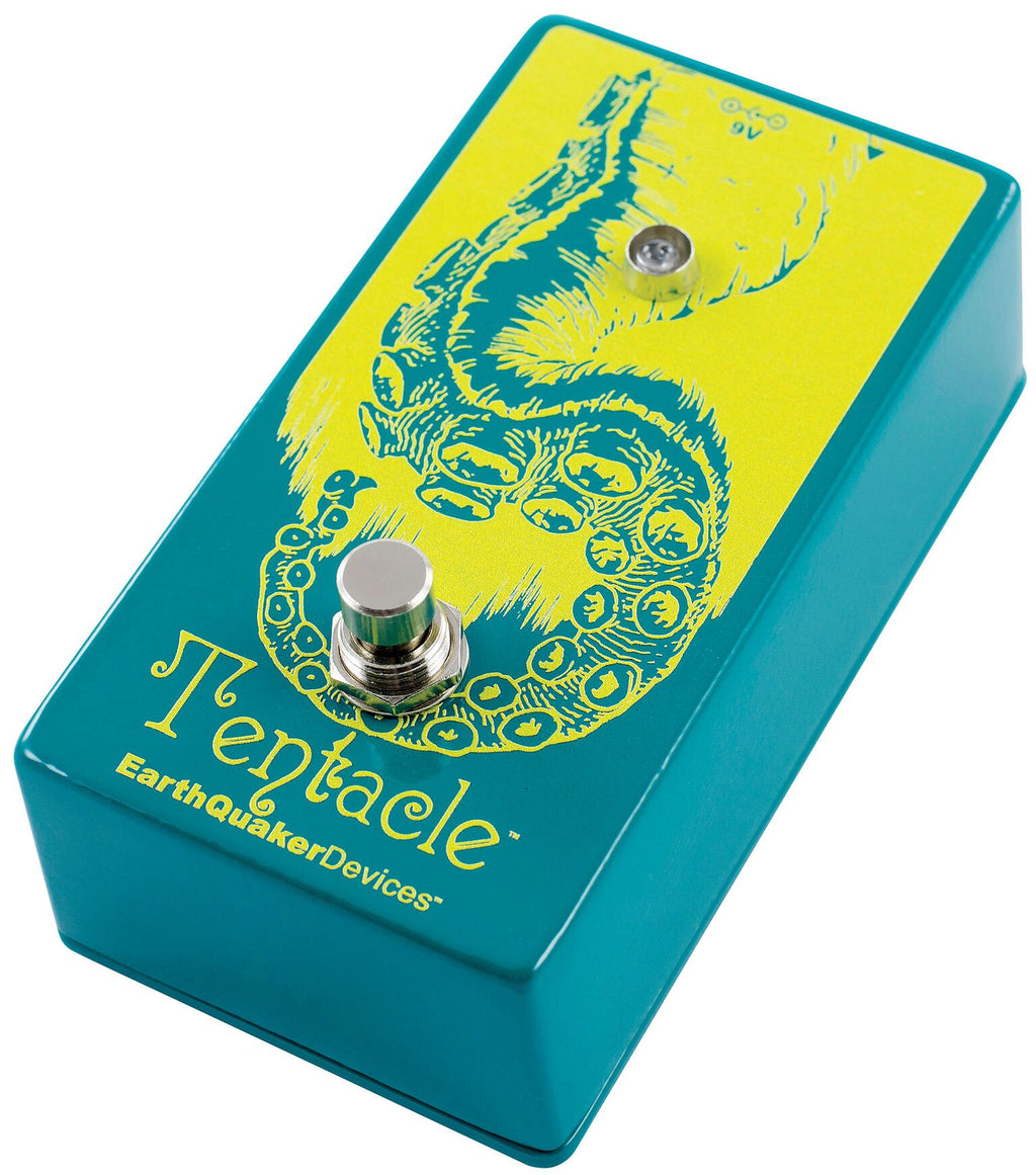 EarthQuaker Devices Tentacle V2 octave up pedal — teal enclosure, angled view