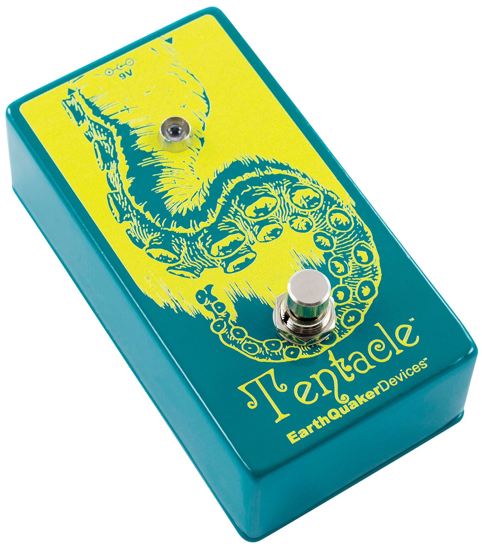 EarthQuaker Devices Tentacle V2 octave up pedal — teal enclosure, side profile
