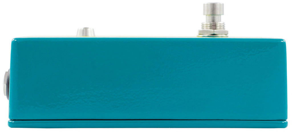 EarthQuaker Devices Tentacle V2 octave up pedal — teal and yellow enclosure, rear view
