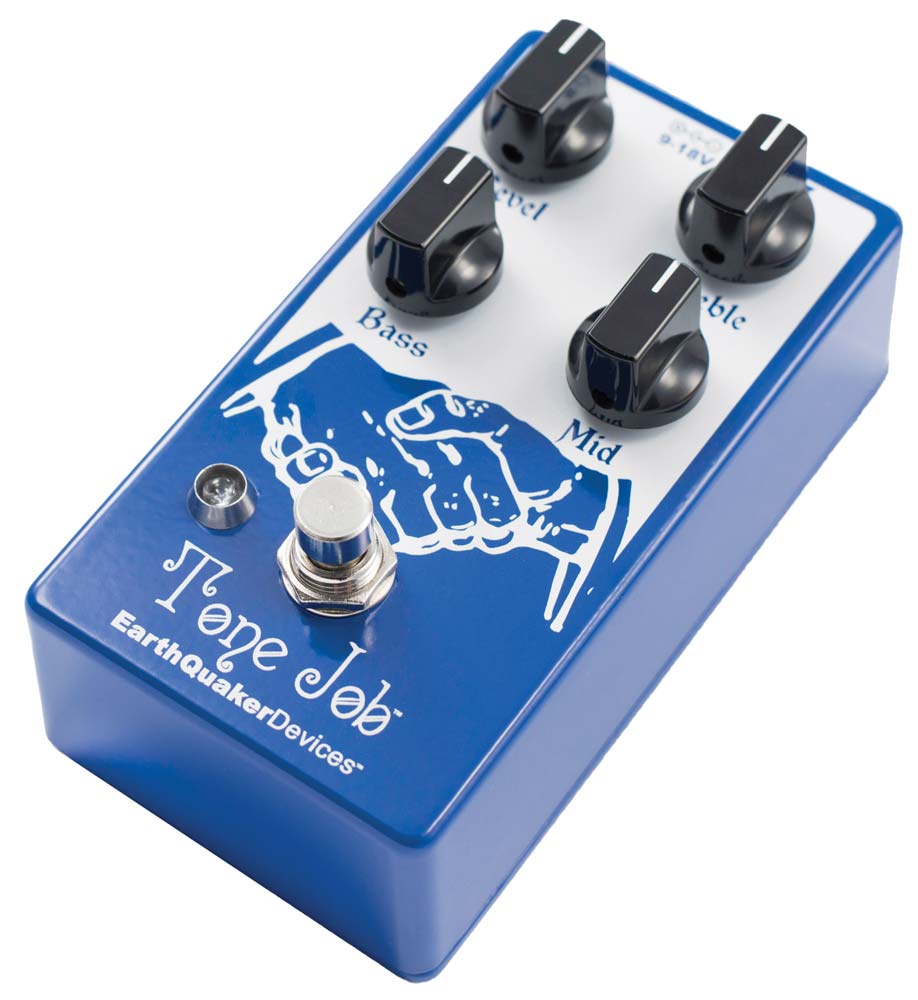 EarthQuaker Devices Tone Job V2 EQ boost pedal — angled control detail