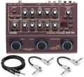 Boss AD-10 acoustic preamp pedal — brown top panel with included Hosa guitar and patch cables