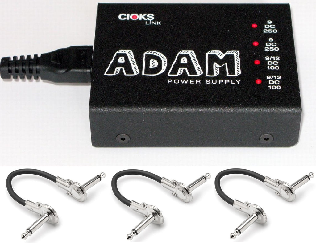 CIOKS ADAM Link pedal power supply — black unit with included patch cables