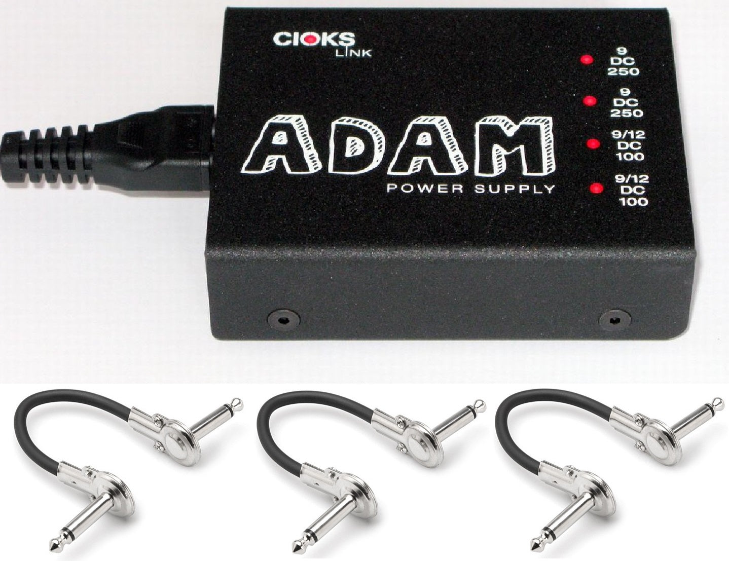 CIOKS ADAM Link pedal power supply — black unit with included patch cables