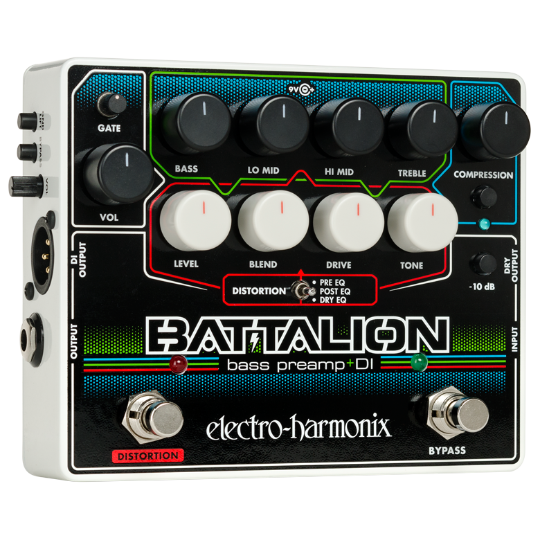 Electro-Harmonix Battalion bass preamp and DI pedal - black enclosure