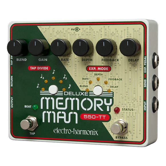 New Electro-Harmonix EHX Deluxe Memory Man Tap Tempo 550 Analog Delay Pedal