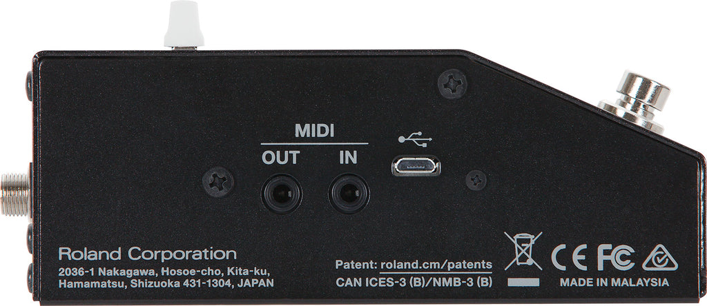 Boss EQ-200 graphic equalizer pedal — side profile view showing footswitches