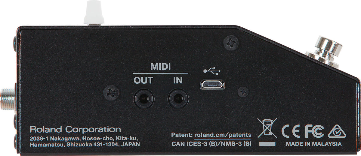 Boss EQ-200 graphic equalizer pedal — side profile view showing footswitches