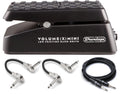 Dunlop DVP4 Volume X Mini pedal — side view with patch cables and guitar cable