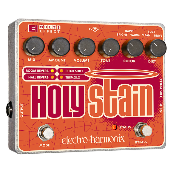 New Electro-Harmonix EHX Holy Stain Distortion/Reverb/Pitch/ Multi-Effects Pedal