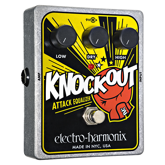 Electro-Harmonix Knockout Attack equalizer pedal - front graphic view