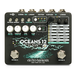 New Electro-Harmonix EHX Oceans 12 Dual Stereo Reverb Guitar Effects Pedal