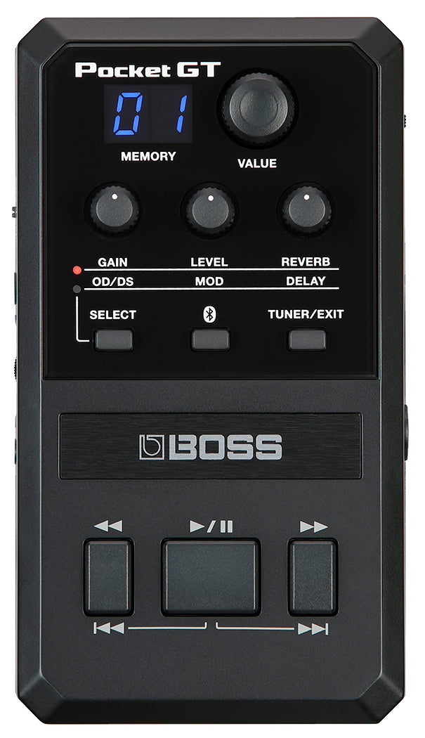 Boss Pocket GT processor front panel showing display and controls