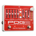 Electro-Harmonix POG2 polyphonic octave generator pedal, red and silver, with faders