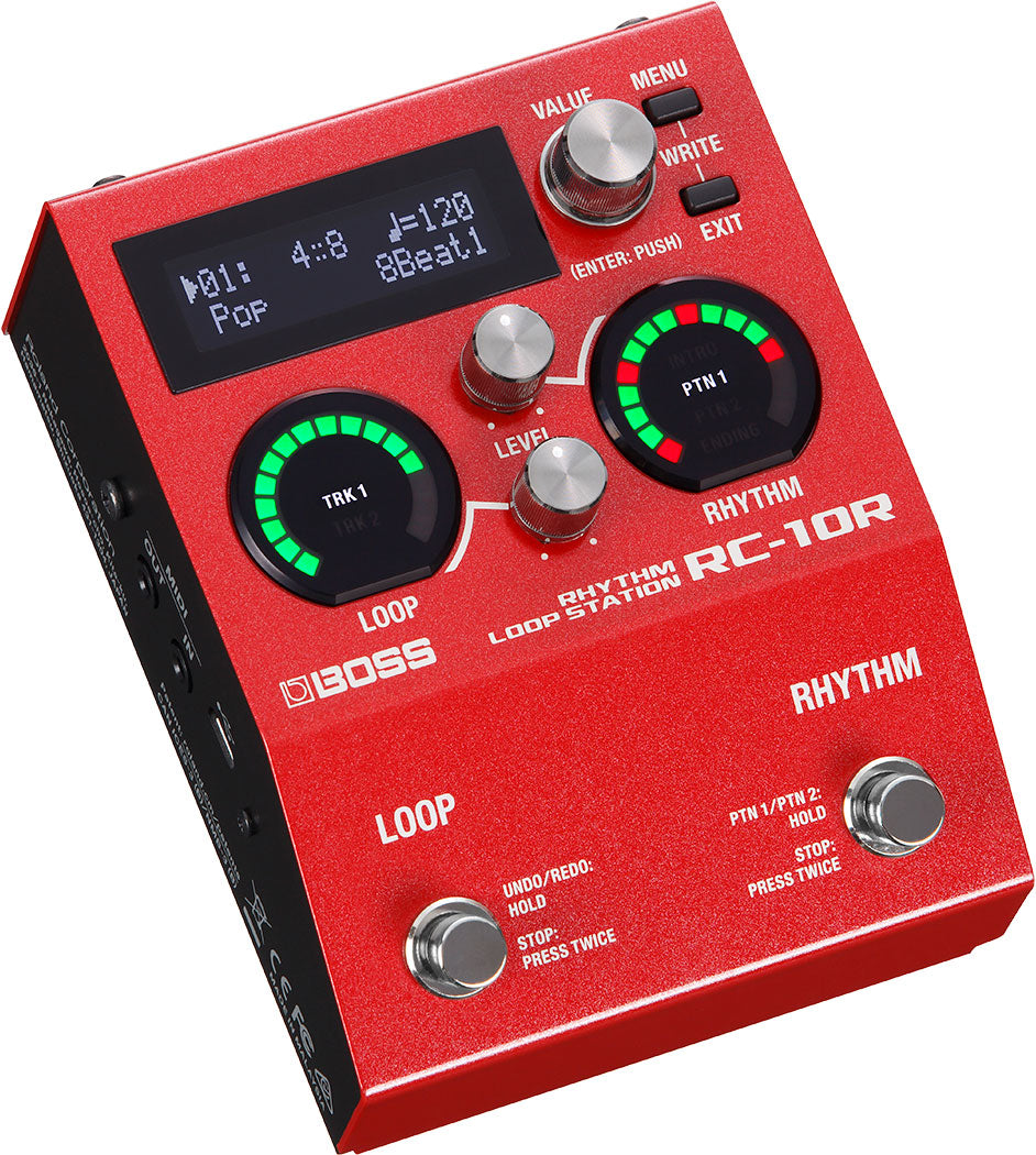 Boss RC-10R Rhythm Loop Station pedal angled view