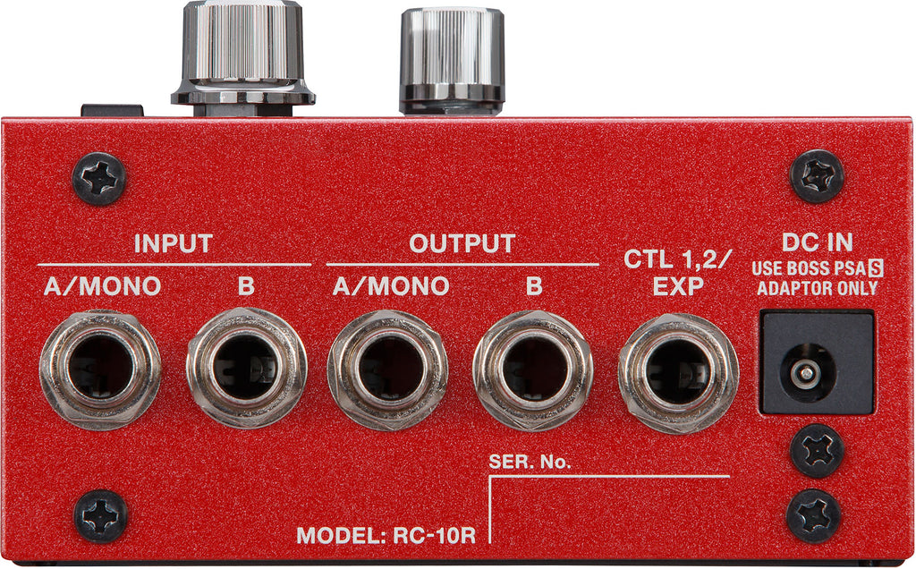 Boss RC-10R Rhythm Loop Station pedal rear panel connections