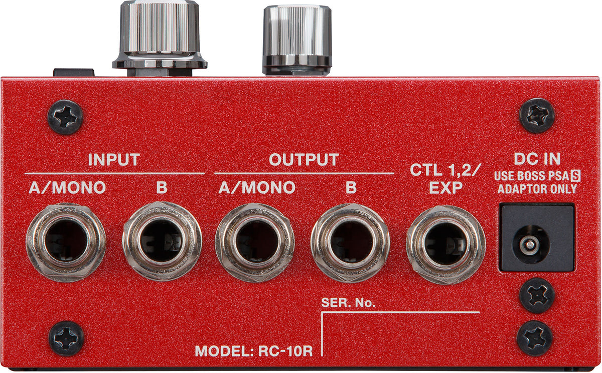 Boss RC-10R Rhythm Loop Station pedal rear panel connections