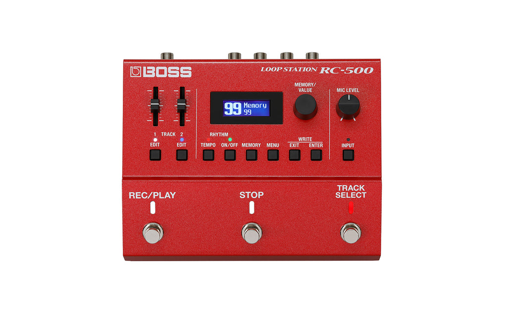 Boss RC-500 Loop Station — angled view of controls and display