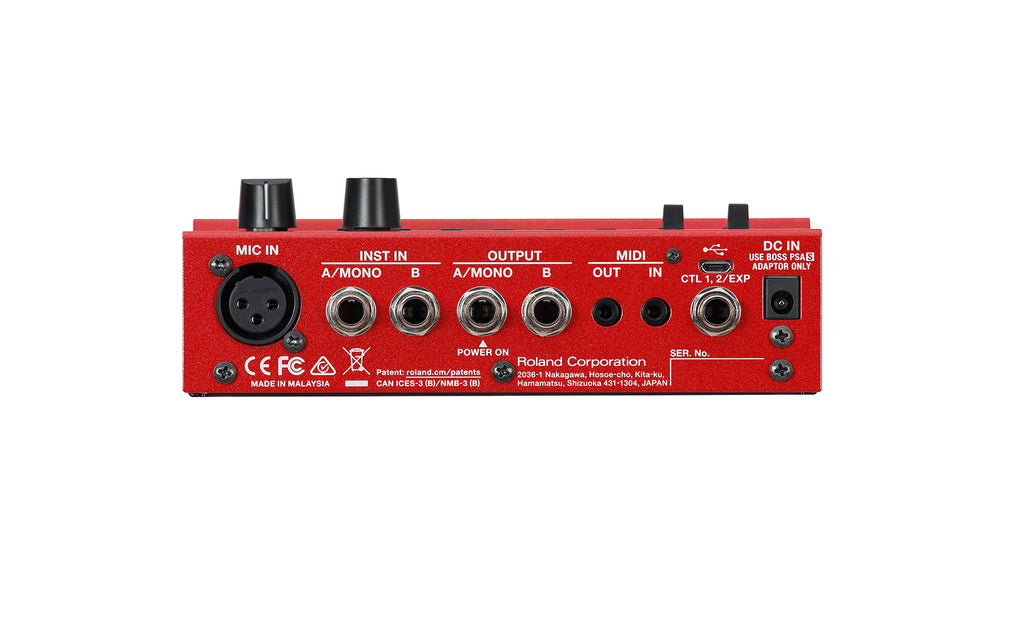 Boss RC-500 Loop Station — rear input and output jacks