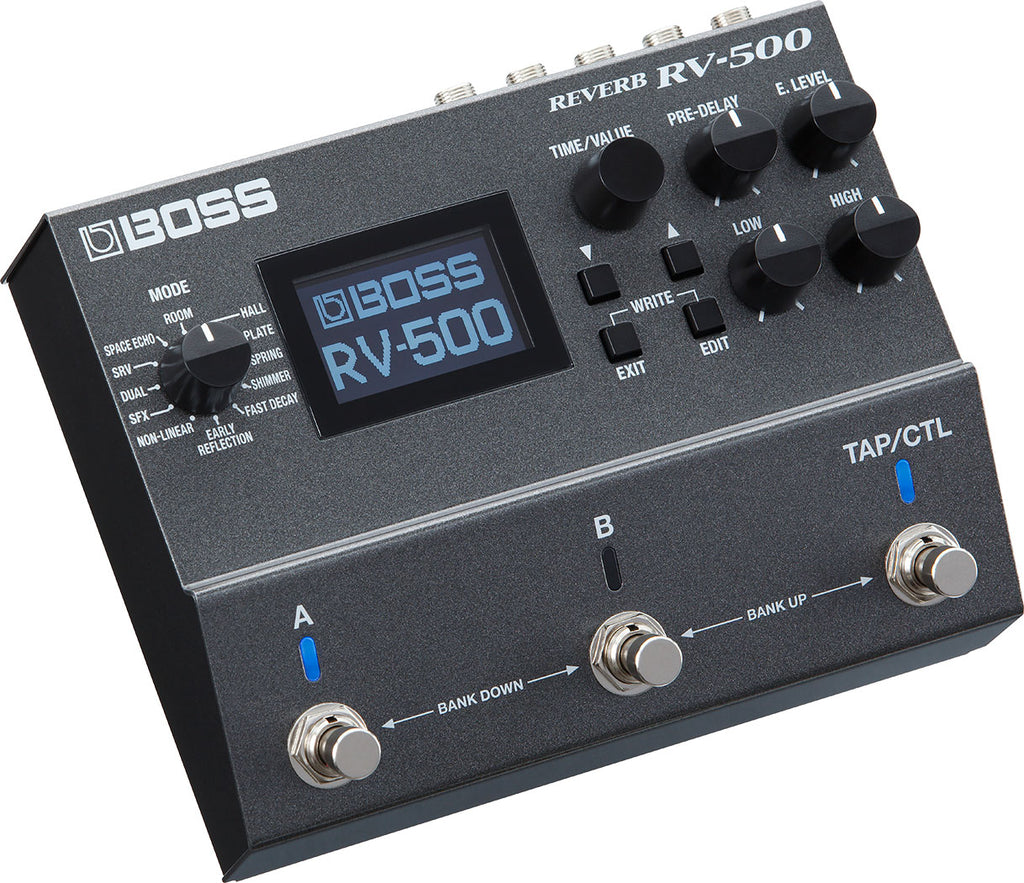 Boss RV-500 reverb pedal angled view