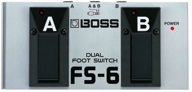 Boss FS-6 gray dual footswitch guitar pedal top view