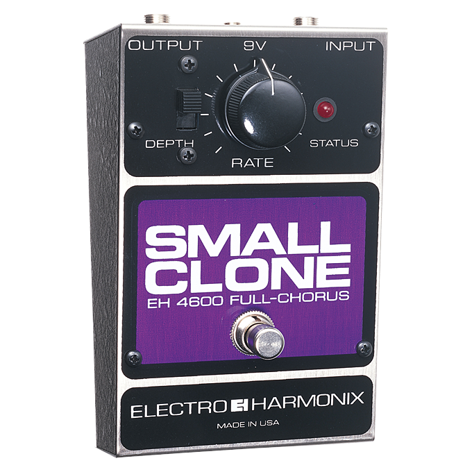 Electro-Harmonix Small Clone analog chorus pedal — black and silver enclosure