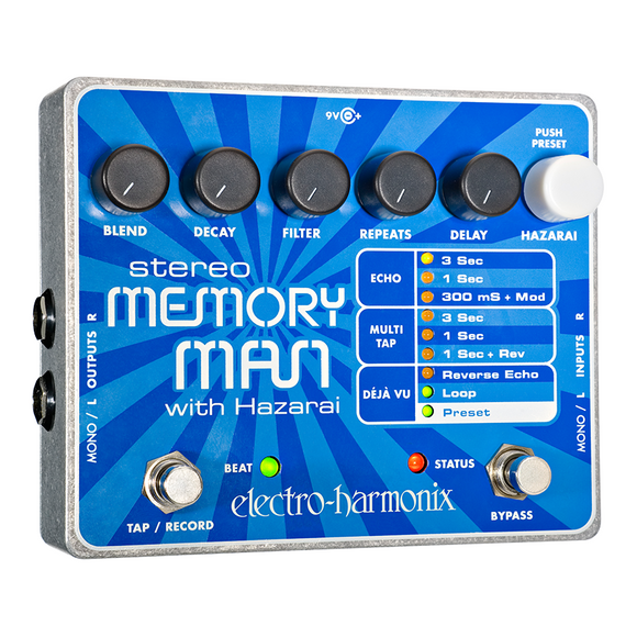 New Electro-Harmonix EHX Stereo Memory Man with Hazarai Delay Looper Pedal