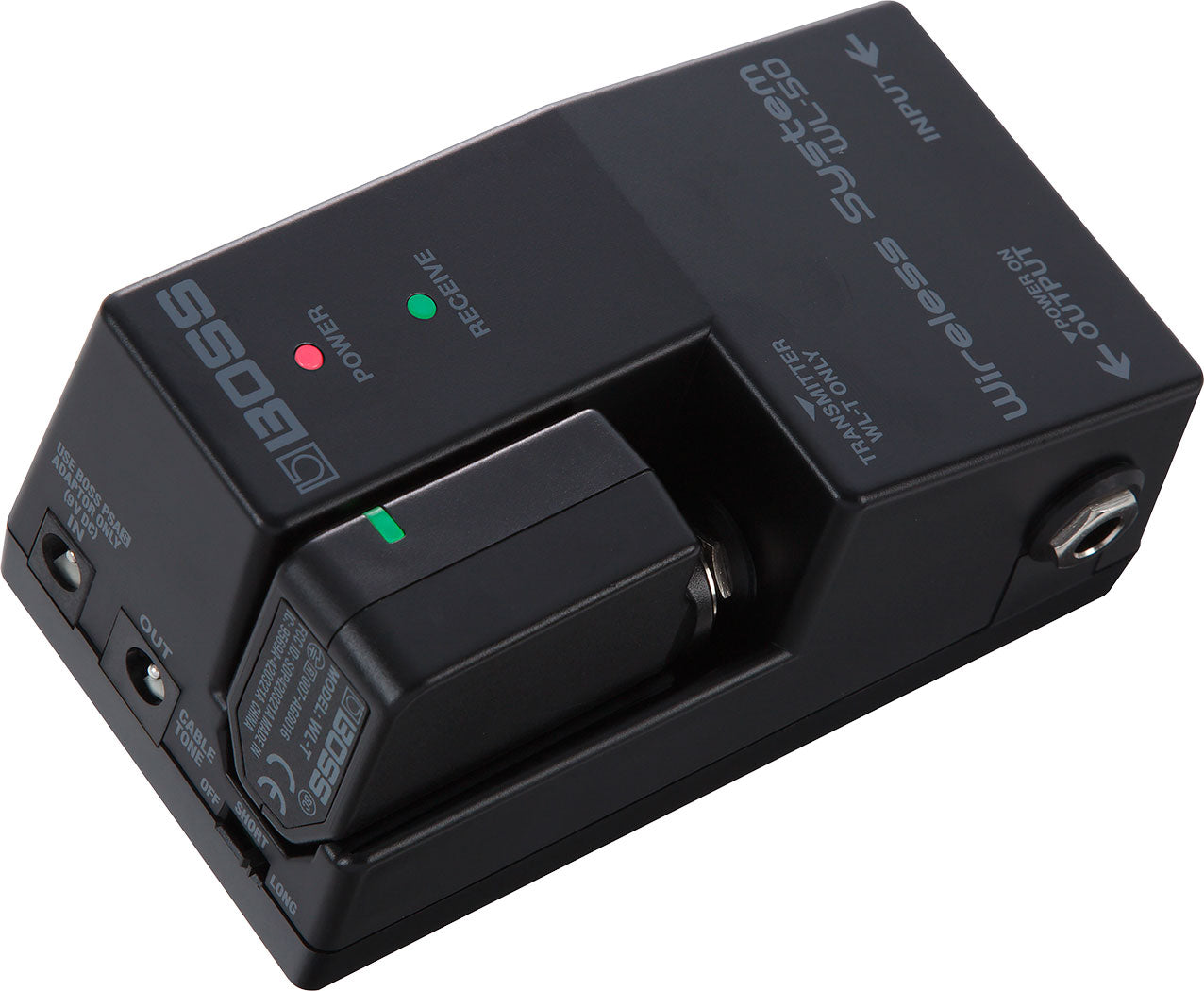 Boss WL-50 wireless system — angled view of black receiver