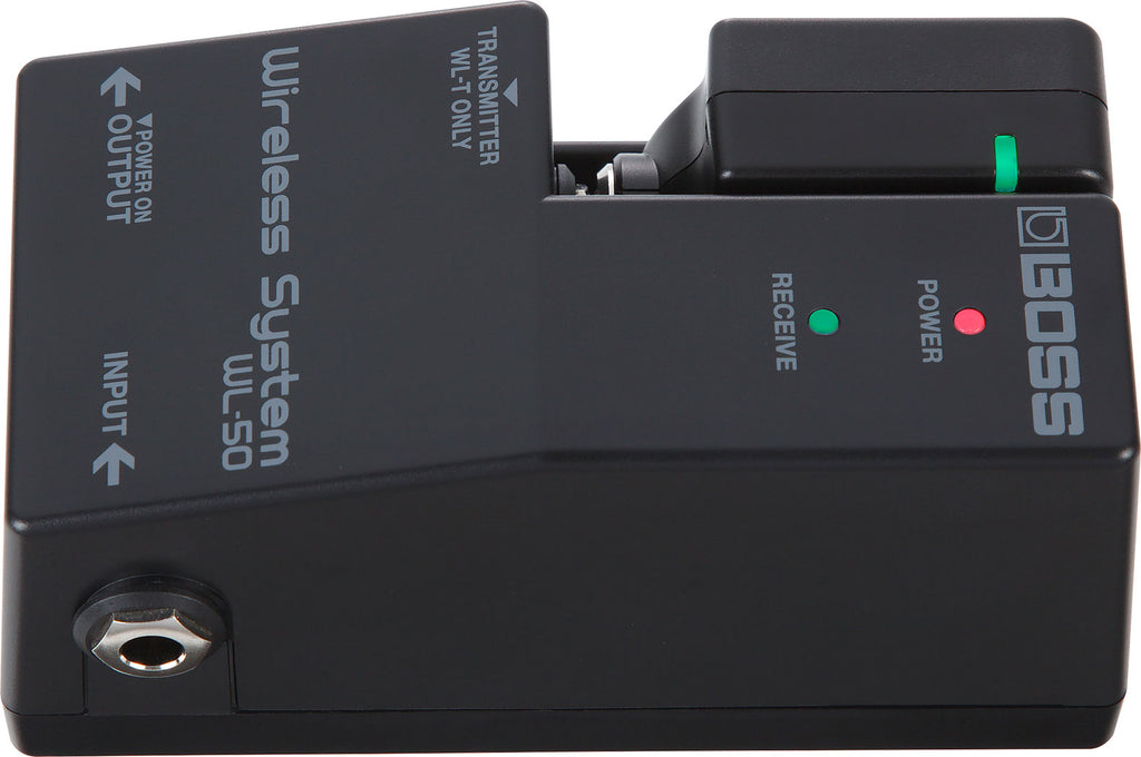 Boss WL-50 wireless system — side profile of black receiver