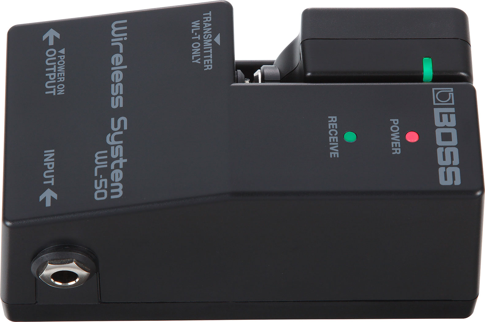 Boss WL-50 wireless system — side profile of black receiver